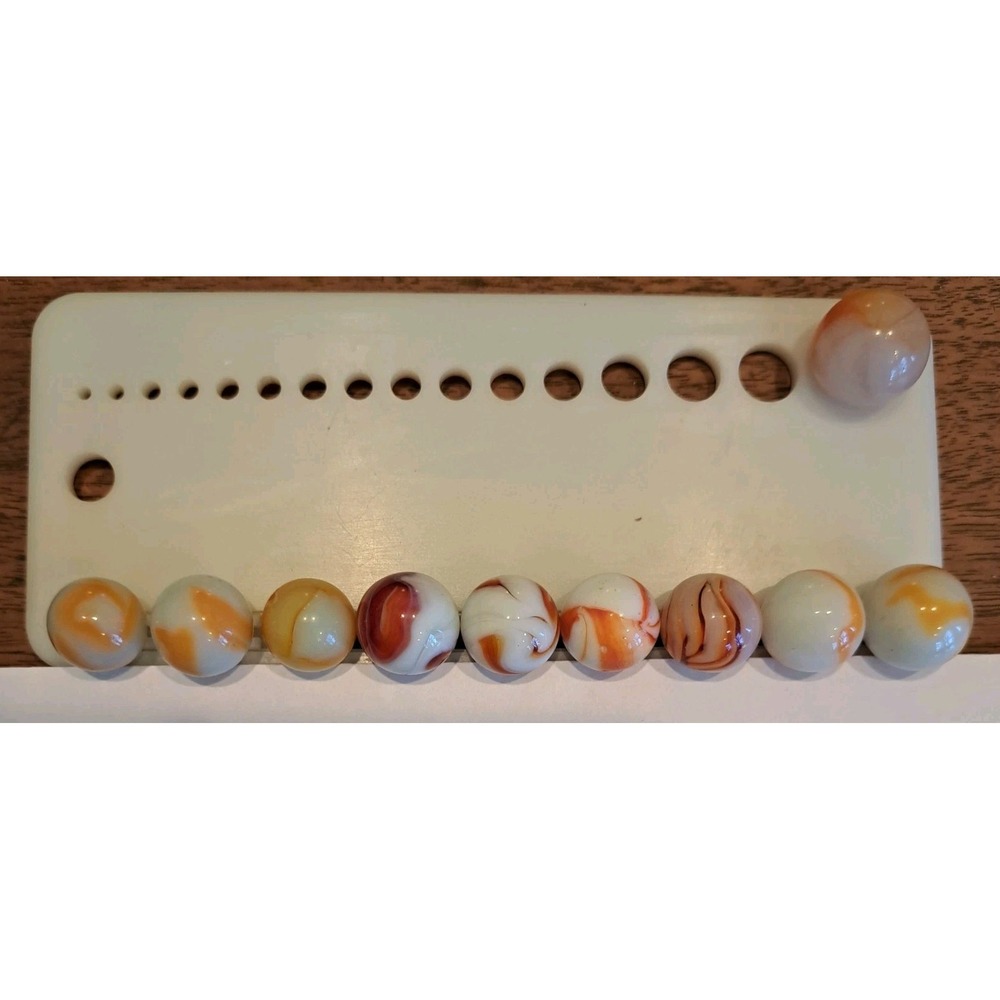 Estate Sale Marble Lot 10 UV Reactive Marbles Yellow Or Orange Reactive. Read